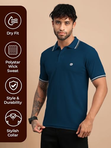 Image of Lux Nitro Men's Dry Fit Polo T-Shirt | Microfiber Sports Collar T-Shirt | Moisture Wicking, Breathable & Quick Dry | Stylish Casual & Gym Wear