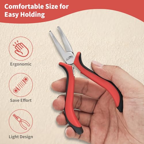 Image of 5-Pack 5-Inch Bent Nose Pliers for Jewelry Making, Spring Loaded