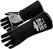 RAPICCA Extreme Heat & Fire Resistant Gloves Leather with Kevlar Stitching,Perfect for Fireplace, Stove, Oven Mitt, Grill Pit, Welding,Furnace,BBQ, Mig, Pot Holder, Animal Handling, Black-Grey14 Inch