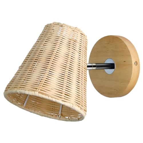 Aplique de pared de ratán para mesita de noche en dormitorios rústicos