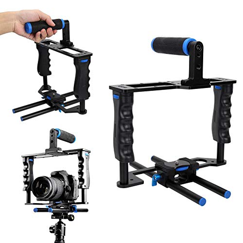 Gaiola para câmera DSLR Cage, liga de alumínio CNC preto caixa de câmera profissional 0,63 cm 3/8