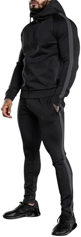 Men's 2 Piece Athletic Tracksuit Casual Long Sleeve Running Fitness Jogging Sweat Suits Track Jacket and Pants - Image 3
