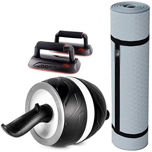 Rueda de rodillo abdominal, rueda de rodillo abdominal, kit de rueda de abdominales para hombres y mujeres, rueda de ejercicio abdominal silenciosa, antideslizante, equipo deportivo de flexión
