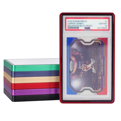 DiaoTu PSA Slab Bumper Case, Metal Graded Cards Slab Magnetic Protector for 35pt PSA/CGC/CCIC Graded Cards|Scratch Resistant | Stackable | UV Resistant | RED