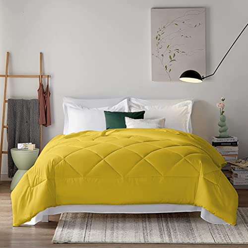 Image of Filbert - 400 GSM Microfiber Rajai Double Bed Comforter, Super Soft Heavy Double Bed Blanket for Winter Diamond Stitch (90 inch x 100 inch Inches /228cm x 254cm) - Comforter Double Bed|Gold Yellow