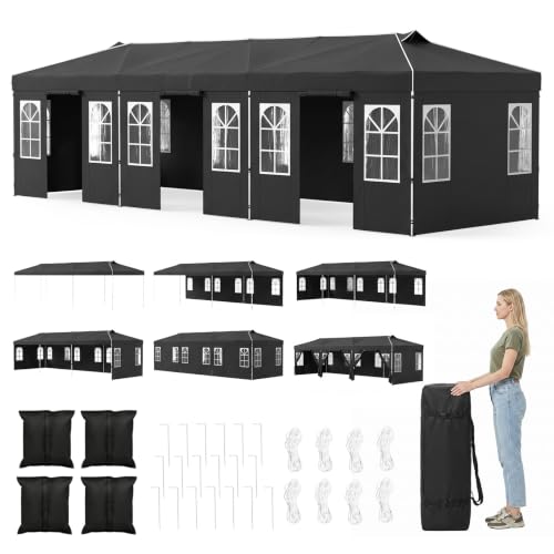 Image of Tangkula 10x30 FT Pop Up Canopy with Center Lock