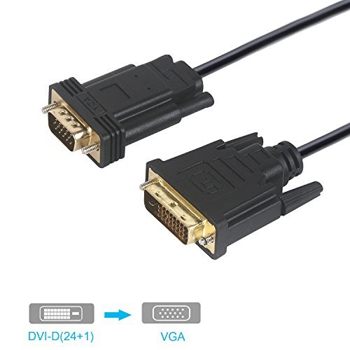 Active DVI to VGA, SAYTAY 6FT DVI 24+1 DVI-D M to VGA Male High Resolution with Chip Gold Plated Connectors Active Adapter Converter Cable for PC DVD Monitor HDTV