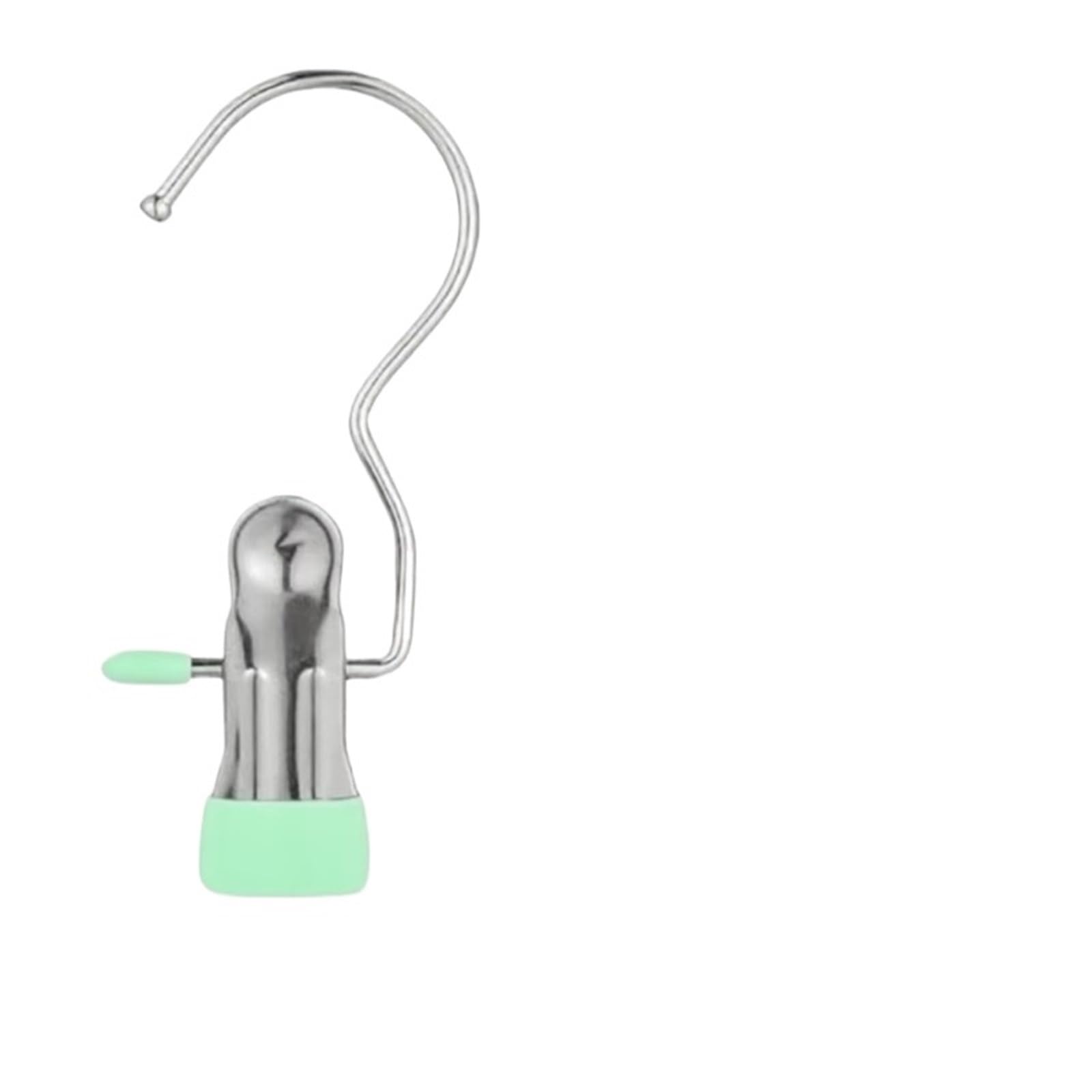 20pcs Boot Hanger Rotating Portable Space Saving Single Clips Stainless Steel Hanging Hold Clip For Closet Travel For Home(Lightgreen)