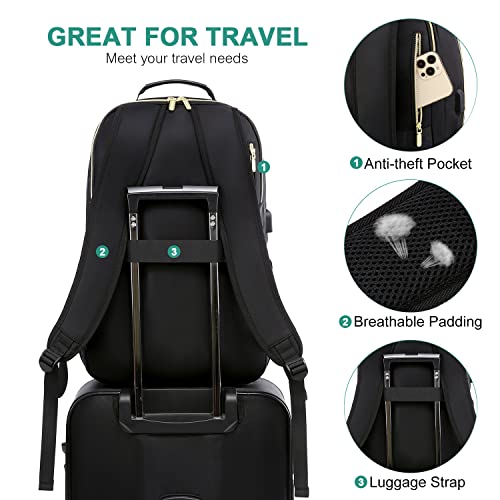 LOVEVOOK Travel Laptop Backpack Purse for Women Work Business Computer Bags