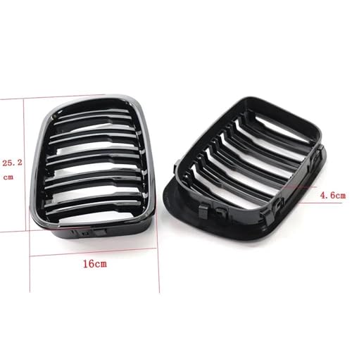 Grilles de calandre BMW E46 4D finition noir brillant style course épuré