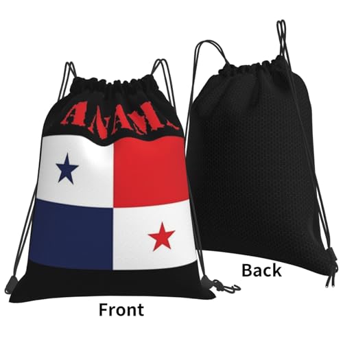 Cute Panama Flag Drawstring Backpack Sports Bag for Women Men Adjustable Panamanian Drawstring Bags for Gym Yoga3