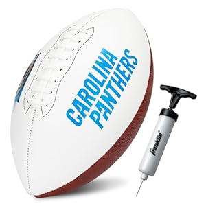 Franklin Sports NFL Carolina Panthers Autograph Football – Official Size White Panel Souvenir Football for Autographs + Signatures – NFL Team Fan Shop Memorabilia Football for Display