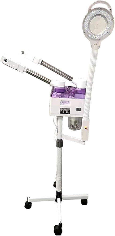 Profesjonalna lampa do gotowania na parze do twarzy 3 w 1 do salonu, spa, urody, sprzęt do pielęgnacji skóry, regulowana wysokość, z 4 rolkami dla łatwego poruszania się