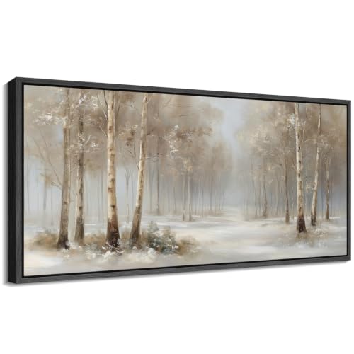 Image of MUDECOR Extra Large Framed Canvas Print Wall Art Birch Art for Living Room