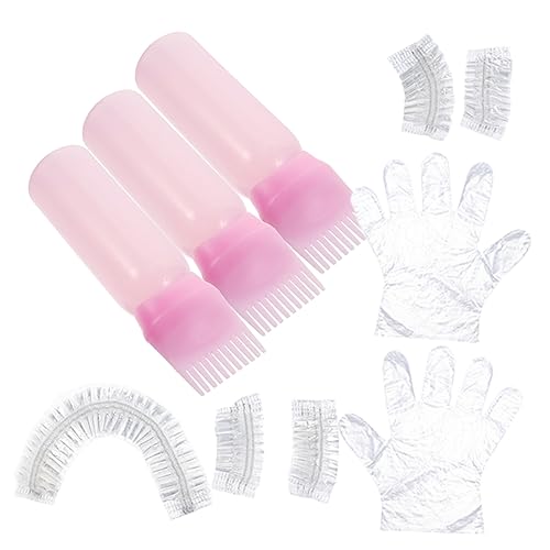 VALICLUD 1 Juego conjunto de color de pelo teñir herramienta tinte para el cabello permanente kit de tinte para el cabello de bricolaje kit de pelo equipo el plastico rosa