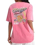 AugYew Mens Graphic Tees Vintage Unisex Acid Wash Streetwear Cotton Oversized T-Shirts Loose Fit ...