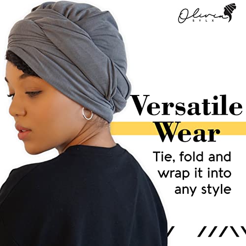image for Olivia Sylx Head Wrap Scarf for Women - African Hair Wraps & Stretch J