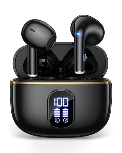 Kopfhörer Kabellos Bluetooth, In Ear Kopfhörer Bluetooth 5.49 mit 4 ENC Noise Cancelling Mic,Kabellose Kopfhörer 48H Tiefer Bass , IP7 Wasserdicht Ohrhörer LED Anzeige für...