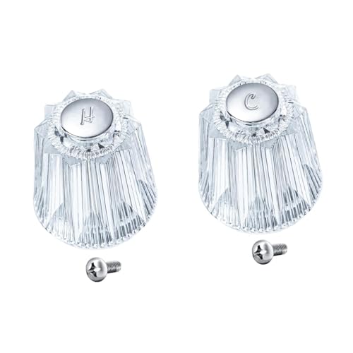 SiaBiced 2個パックのシャワーノブ交換品、人間工学に基づいた形状で操作が簡単、シングルレバー浴槽用蛇口のアクセサリー、ホテルのバスルーム用 PVC 製蛇口ハンドル交換品。, 2個