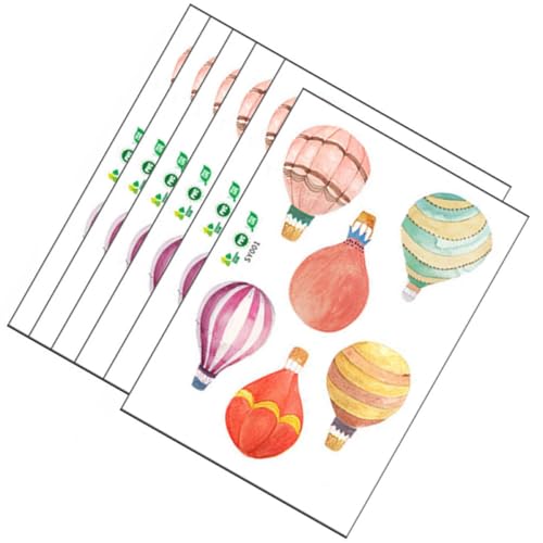 TEMPNAP 12pcs Hot Air Balloon Wall Stickers Watercolor PVC Decals Removable Adhesive No Messy Residue Nursery Ceiling Decoration for Home Decor