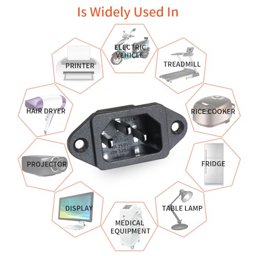 LANZMFG LZ-14-1 Power IEC Inlet Flange Mount 320 C14 10pack