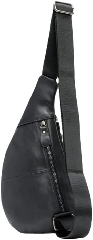Men's Casual Chest Bag Top Layer Cowhide Crossbody Korean Shoulder