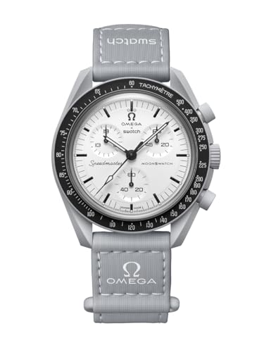 Swatch Reloj de pulsera MoonSwatch omega x 1965 de biocerámica, gris, Correa