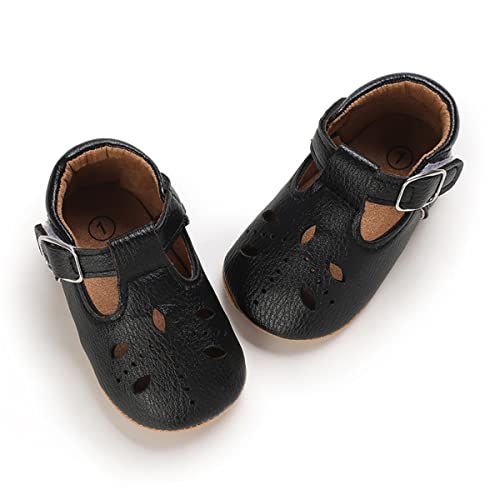 Ihpcare Infant Baby Shoes Girls Mary Jane Flats Non-Slip Soft Sole Princess Wedding Dress Shoes Baby Sneaker, 09 Black, 3-6 Months Infant #TOP2
