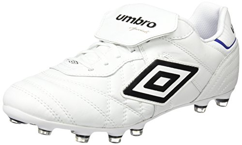 Umbro Umbro Speciali Eternal Pro HG - Bota para Hombres, Color Blanco/Negro/Clematis Azul, Talla 42