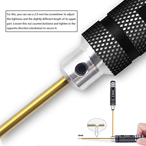 Hrb 4Pcs 1.5Mm 2.0Mm 2.5Mm 3.0Mm Hex Screw Driver Set Rc Hex Driver Set Titanium Hexagon Screwdriver Wrench Rc Tool Kit For Multi-Axis Fpv Racing Drone Rc Quadcopter Helicopter Car Models #TOP3