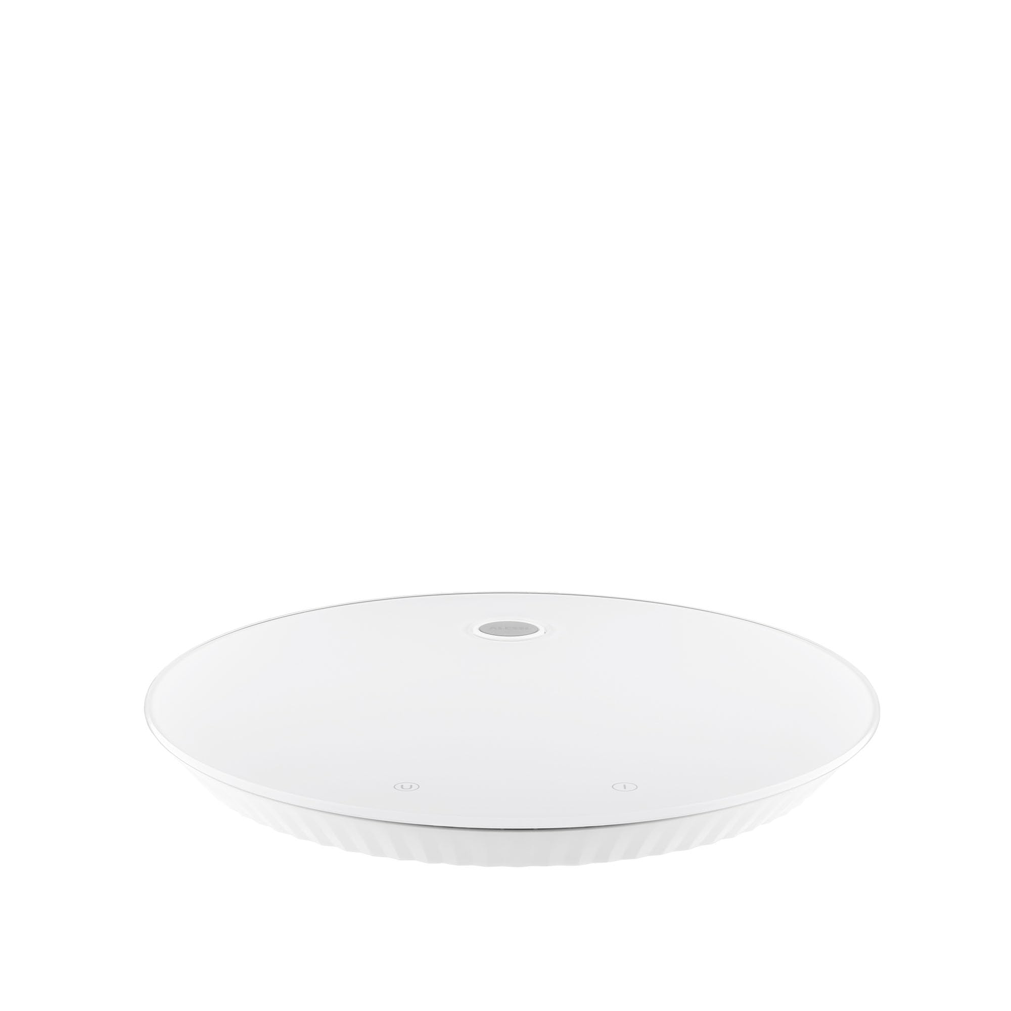 Alessi Plissé MDL16 W - Balanza de Cocina Digital de Diseño, Colgable con Soporte de Pared, en Resina Termoplástica y Vidrio Templado, Batería Recargable, Blanco