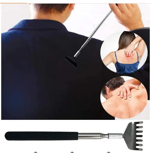 Woogor Small Adjustable Portable Extendable Back Scratcher Massage Stick Metal Stainless Steel Telescoping Itching Stick Tool (1 Pcs Multi Color) - Image 6 thumbnail
