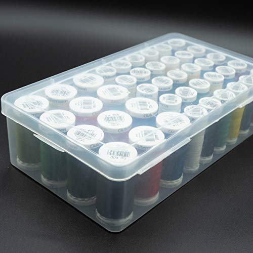 Glitzerpüppi Nähfadenbox - Praktische Garnbox/Aufbewahrungsbox für bis zu 42 Spulen aus stabilem Karton oder Plastikmaterial