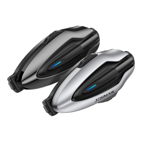 JESIMAIK バイク インカム H6 バイク用インカム QIK-Mesh2.0 音楽ながら通話 6人同時通話 デュアルチップ 磁気取付 FMラジオ 音楽共有 4種音楽効果 25H連続使用 8mm快適スピーカー HIFI音質 通信距離1600m 通信自動
