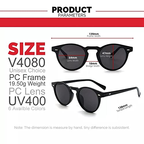 Image of Dervin UV Protected Small Shape Rivet Round Sunglasses for Men and Women