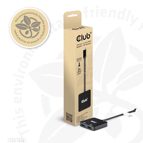 Duplicar pantalla con USB-C a Dual HDMI Club3D CSV-1558 y teletrabajar con dos monitores 4