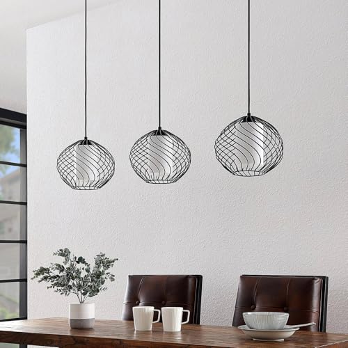 Lámpara de techo negra Cedrice con 3 casquillos E27 para iluminar 4