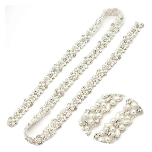 Applique scintillante à coudre strass et perles pour transformer une robe simple 2 unités