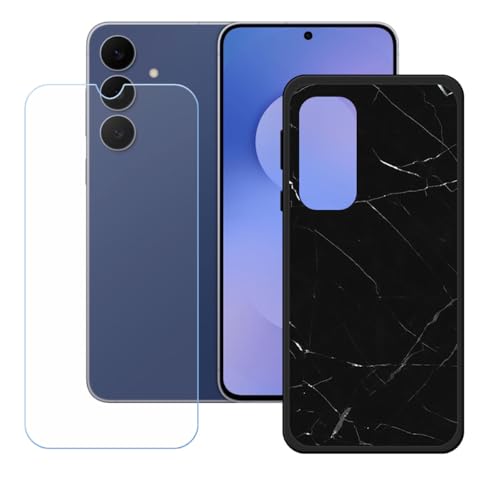 BMPNLSZ �K�p Samsung Galaxy S25 FE�p+HD�����K���X�ɓK�����ėpTPU�P�[�X�A�V���J�Q���P�[�X�o���p�[�ی�o�b�N�P�[�X-Samsung Galaxy S25 FE�p�ɓK����9�d�x�X�N���C�u�h�~�X�N���[���v���e�N�^(6,7") 