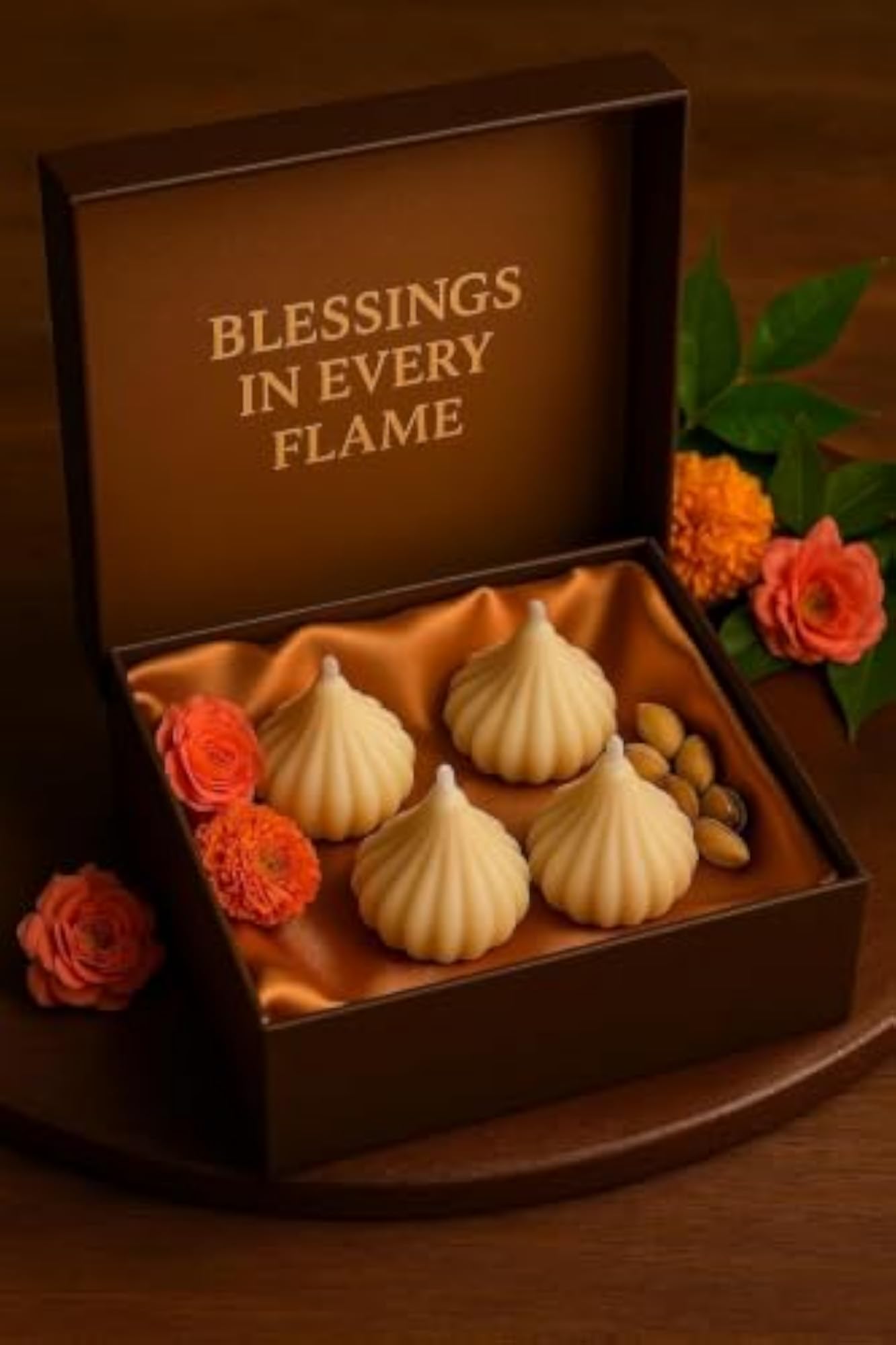 Vanilla Scented Modak Shape Candles, Set of 4