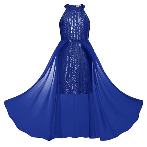 GRACE KARIN Girls Halter Neck Sequin Dress 6-14Y Kids Fancy Formal Party Christmas Sparkly Pageant Birthday Dresses