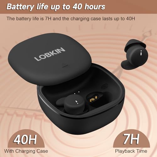 LOBKIN Seitenschläfer Kopfhörer Bluetooth 6.0, Mini Unsichtbare Kopfhörer Kabellos In Ear, IPX6 Wasserdicht Soft Schlaf Ohrhörer zum Fitness Schlafen Yoga und Reisen