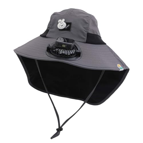 Chapeau solaire enfant ventilateur intégré anti-UV UPF50+ réglable 3-10 ans