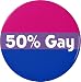 50% Gay Bisexual Flag 1.25â€ Pinback Button Pin LGBT Bi