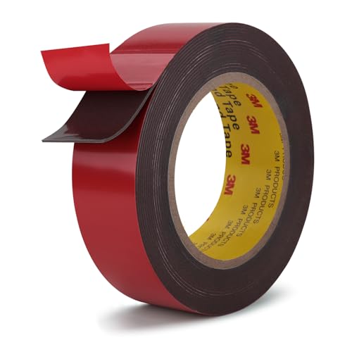 Image of 3M Double Sided Tape, Heavy Duty, 1 inch x 13.8Ft, 4611, Gray | Heavy Duty, Acrylic Permanent Adhesive, Waterproof Foam Tape for Home Office, Deco Automotive Metal Glass Bonding