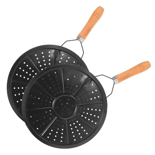 KICHOUSE 2pcs Wooden Handle Pan Home Insulation Pad Hot Plate Pad for Kitchen Cookware Protectors