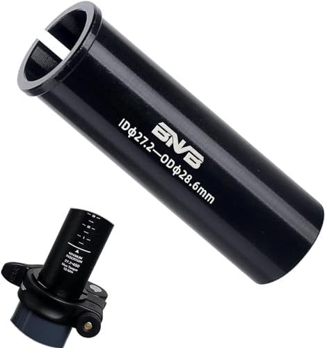 BNVB Alloy Bike Seatpost Shim, 100mm Length Aluminum Bicycle Reducing Sleeve Seat Post Tube Adapter, Diameter Switch 25.4-27.2mm; 27.2-28.6/30.0/30.4/30.9/31.6mm; 30.9-31.6mm. (22.2mm to 25.4mm)