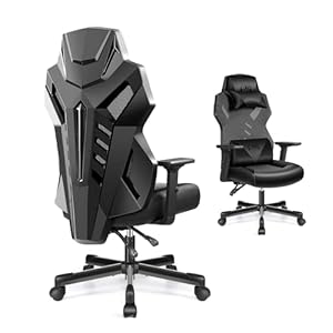 OneGame Video Gaming Chair, Breathable Computer Racing Style Swivel Chair Adjustable Backrest Ergonomic PC with Lumbar Support Black