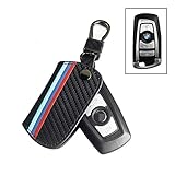 Thor-Ind Carbon Fiber Pattern Leather Key Fob Cover Case Bag Compatible with BMW 1 3 4 5 6 7 Series