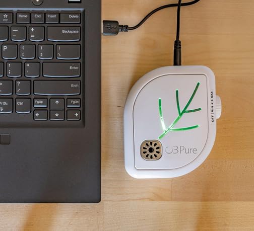 O3 Pure Leaf Wall Plug-In Air Purifier - Room Deodorizer & Mini Adjustable Ozone Generator and Ionizer - The Perfect Air Freshener for the Office, Bedroom, Kitchen, Smoke, Dust or your Cats and Dogs